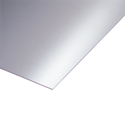 Transparent plastskiva i klar PVC, med en slät och glänsande yta.